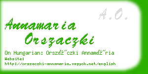 annamaria orszaczki business card